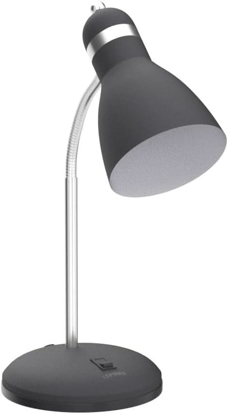 Matte Black Desk Lamp With Flexible Goose Neck Light