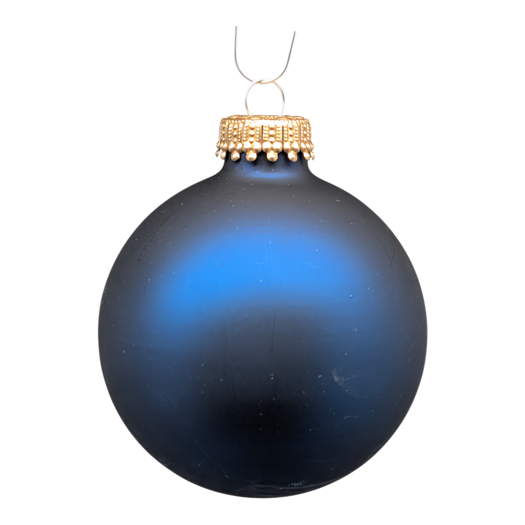 Matte Navy Blue 2 5/8" (67mm) Glass Ball Ornaments - Set of 8