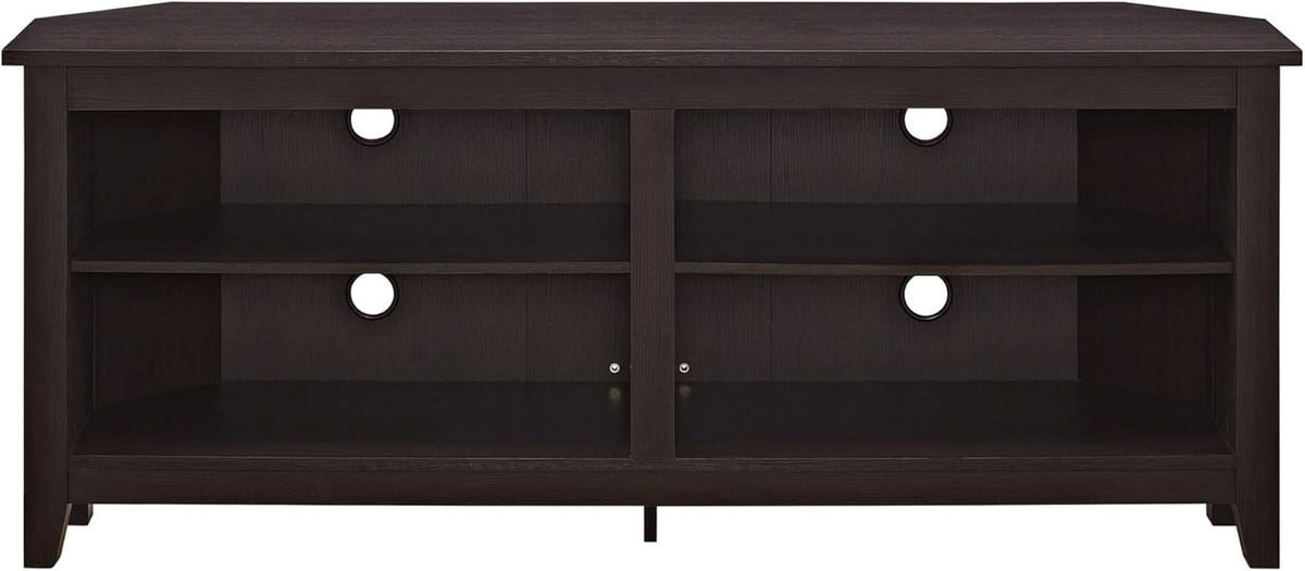 Maxwell Classic 2 Shelf Corner TV Stand For 65 Inch TVs Espresso