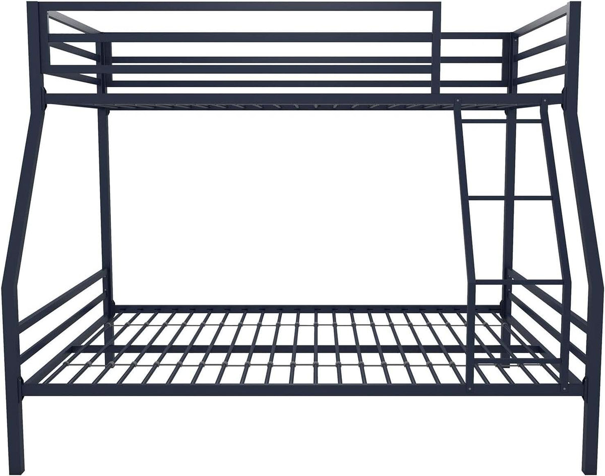Maxwell Twin-Over-Full Metal Bunk Bed Navy Blue With Ladder