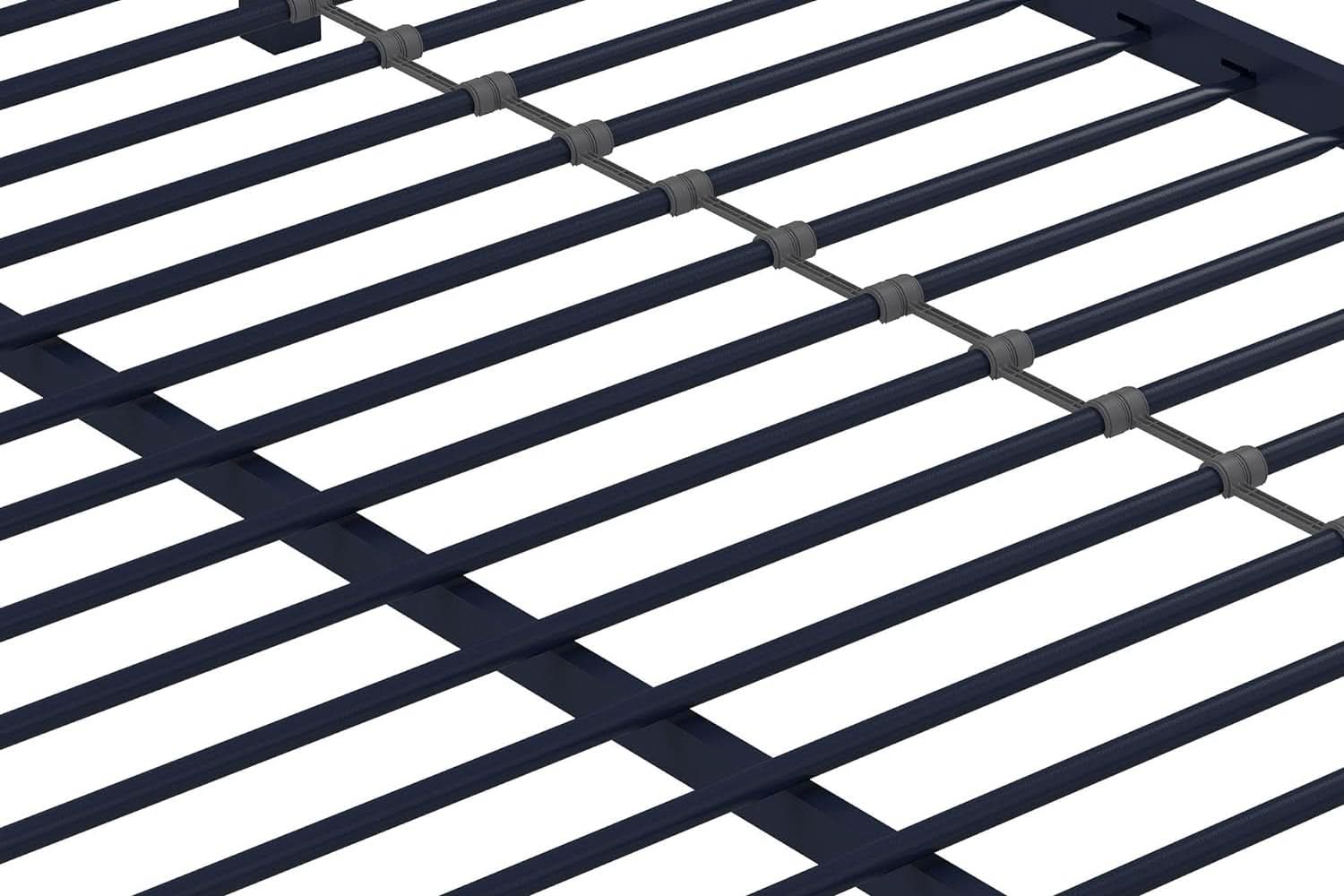 Maxwell Twin-Over-Full Metal Bunk Bed Navy Blue With Ladder