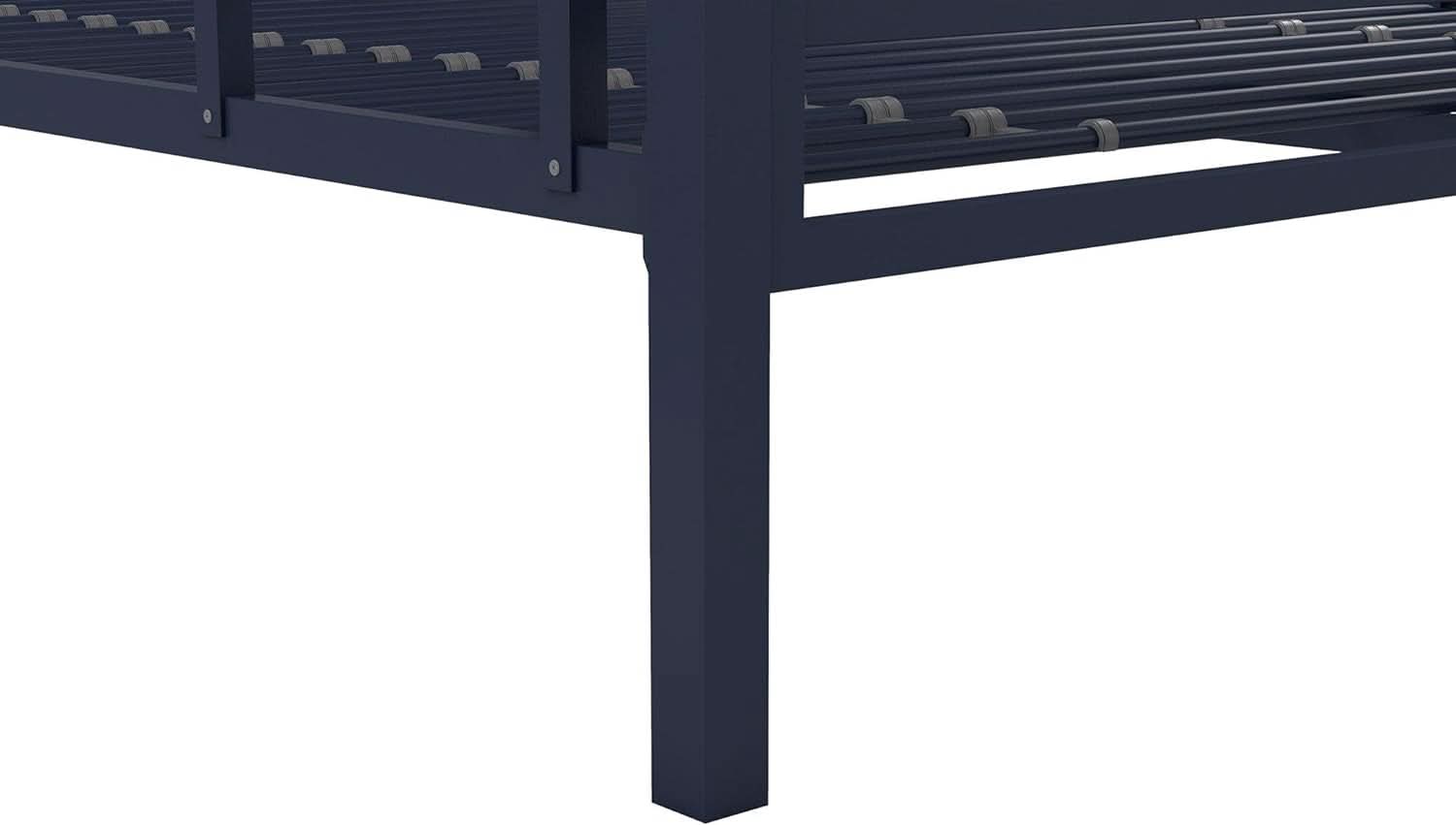 Maxwell Twin-Over-Full Metal Bunk Bed Navy Blue With Ladder
