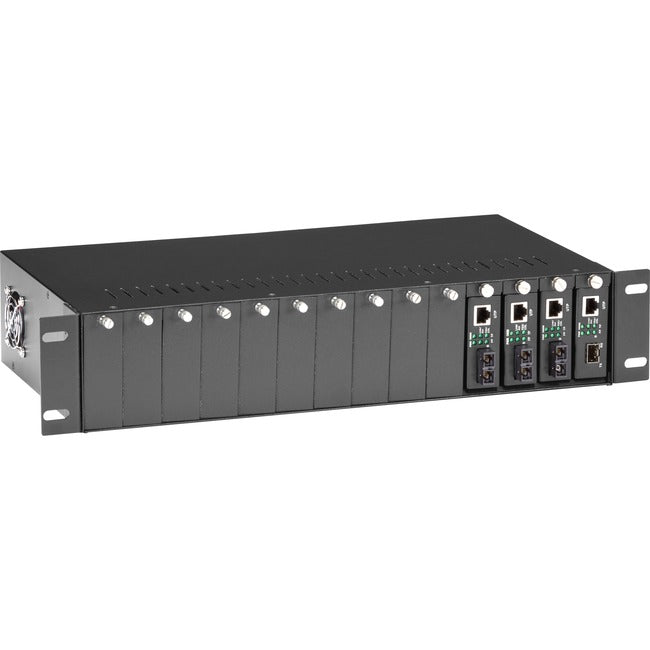 Media Converter Chassis - 14-Slot, 2U, Rackmount, Dual Power Supply