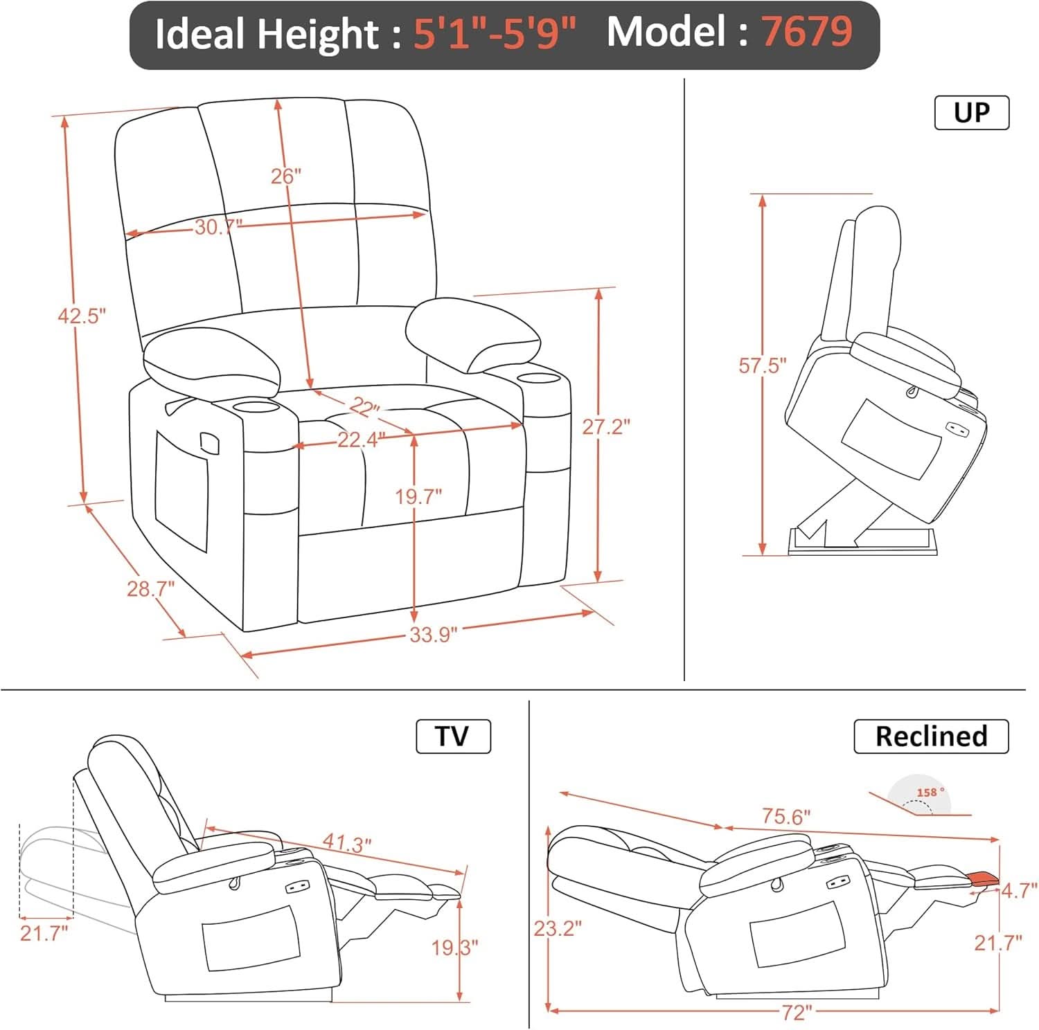 Medium Burgundy Dual Motor Lift Recliner With Massage