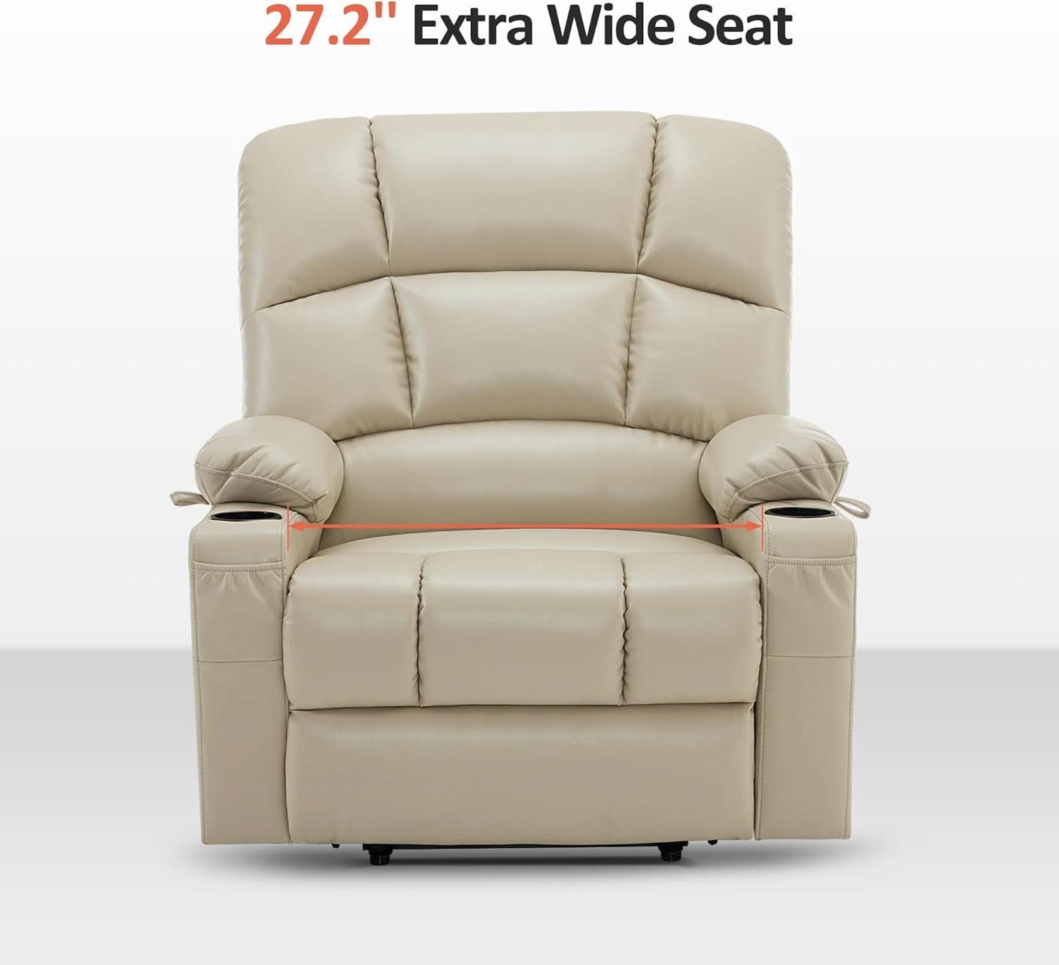 Medium Wide Power Lift Recliner Chair With Massage