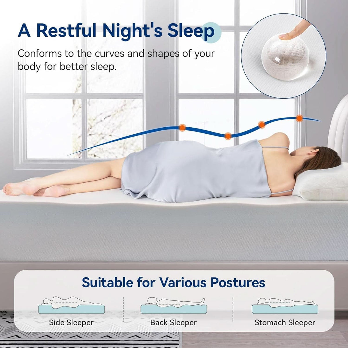 Memory Foam Mattress 12Inch Ultra Soft White Comfort