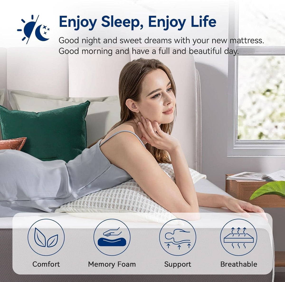 Memory Foam Mattress 12Inch Ultra Soft White Comfort
