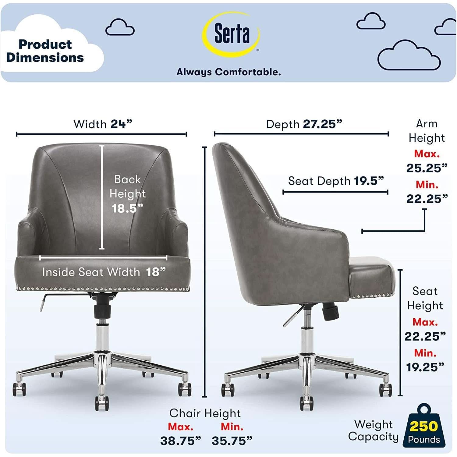Memory Foam Office Chair With Adjustable Height For Desk