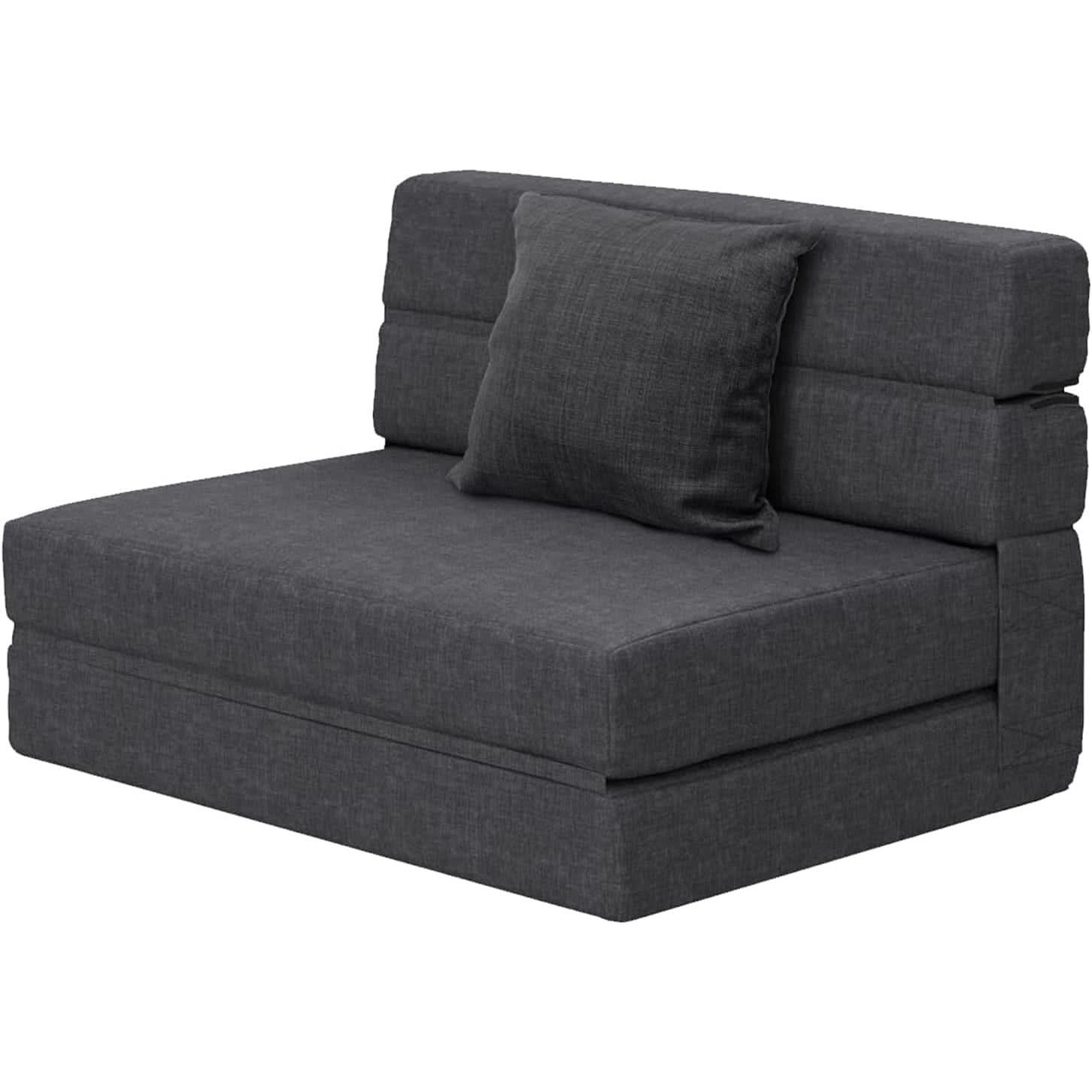 Memory Foam Sleeper Chair With Washable Cover Dark Gray