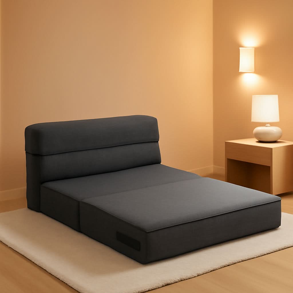 Memory Foam Sleeper Chair With Washable Cover Dark Gray