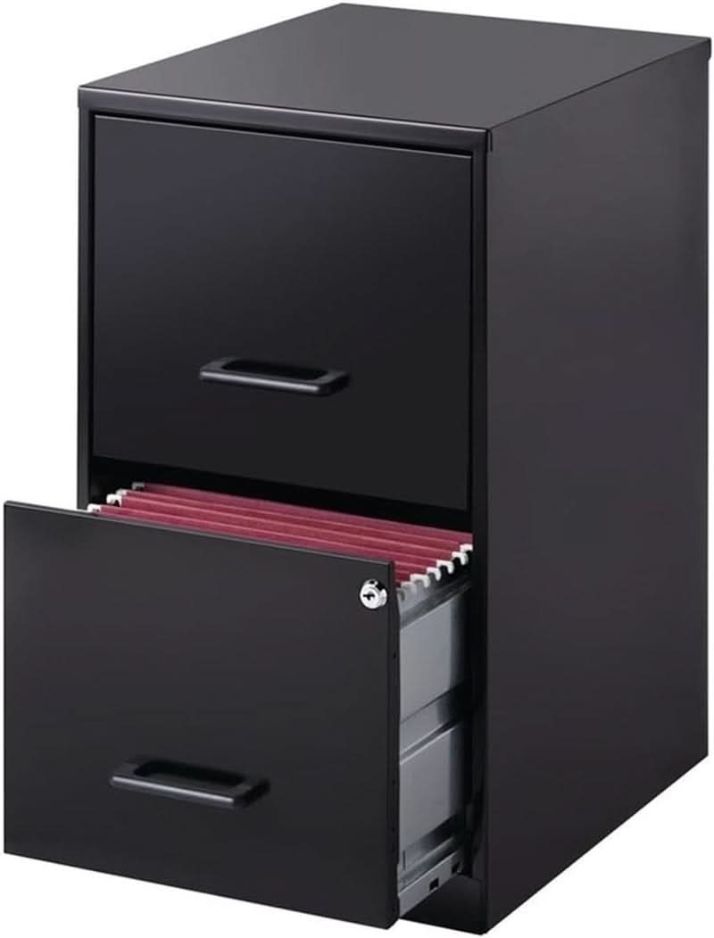 Metal 2 Drawer Letter File Cabinet Black Office Storage