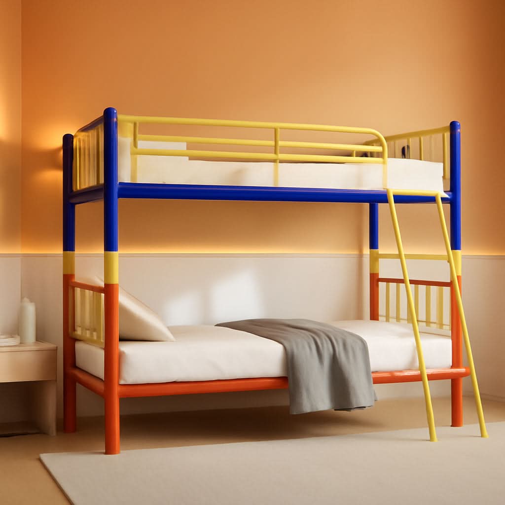 Metal Bunk Bed Twin Over Twin Convertible Guardrails