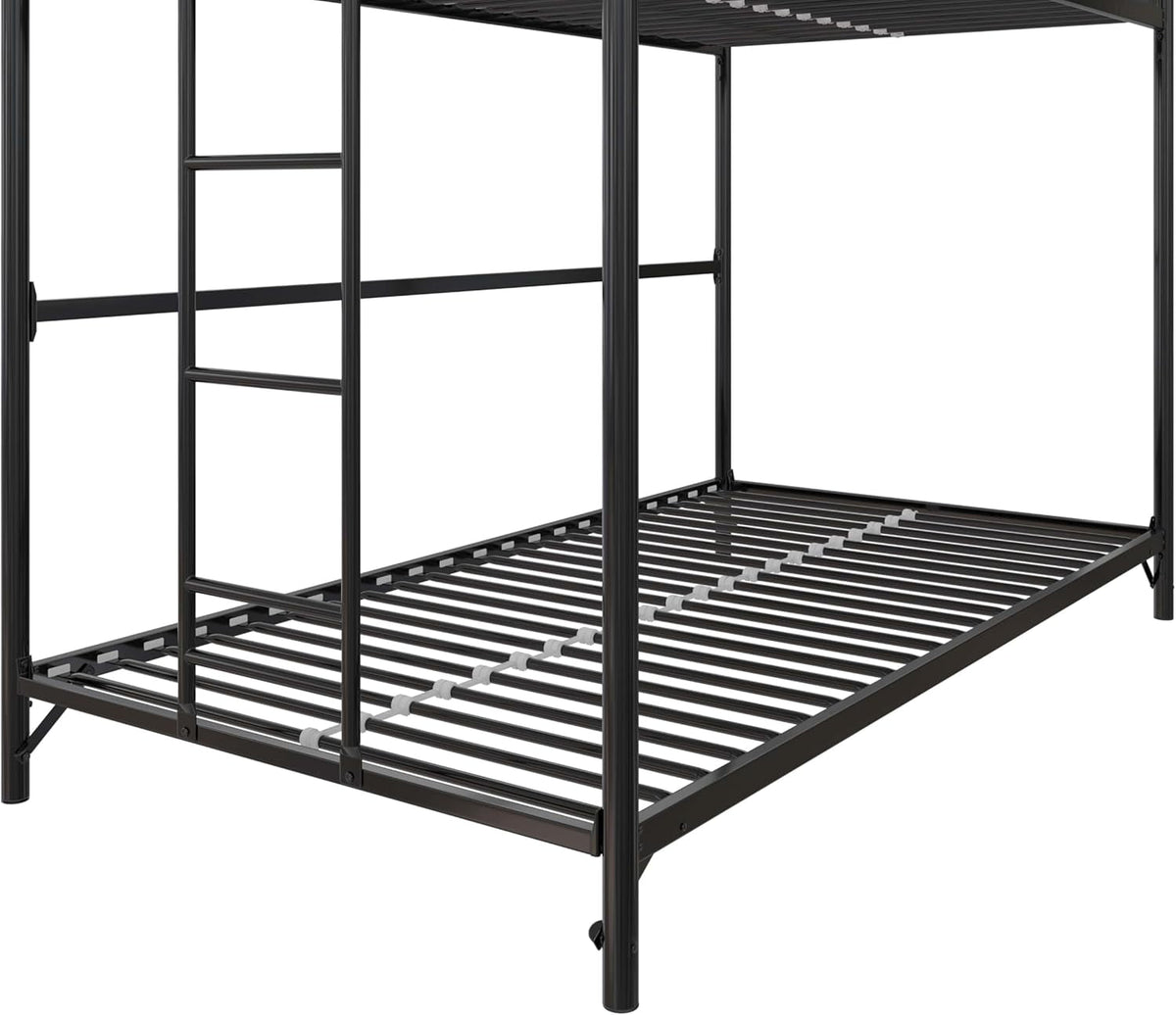 Metal Bunk Bed Twin Over Twin With Ladder And Easy Assembly