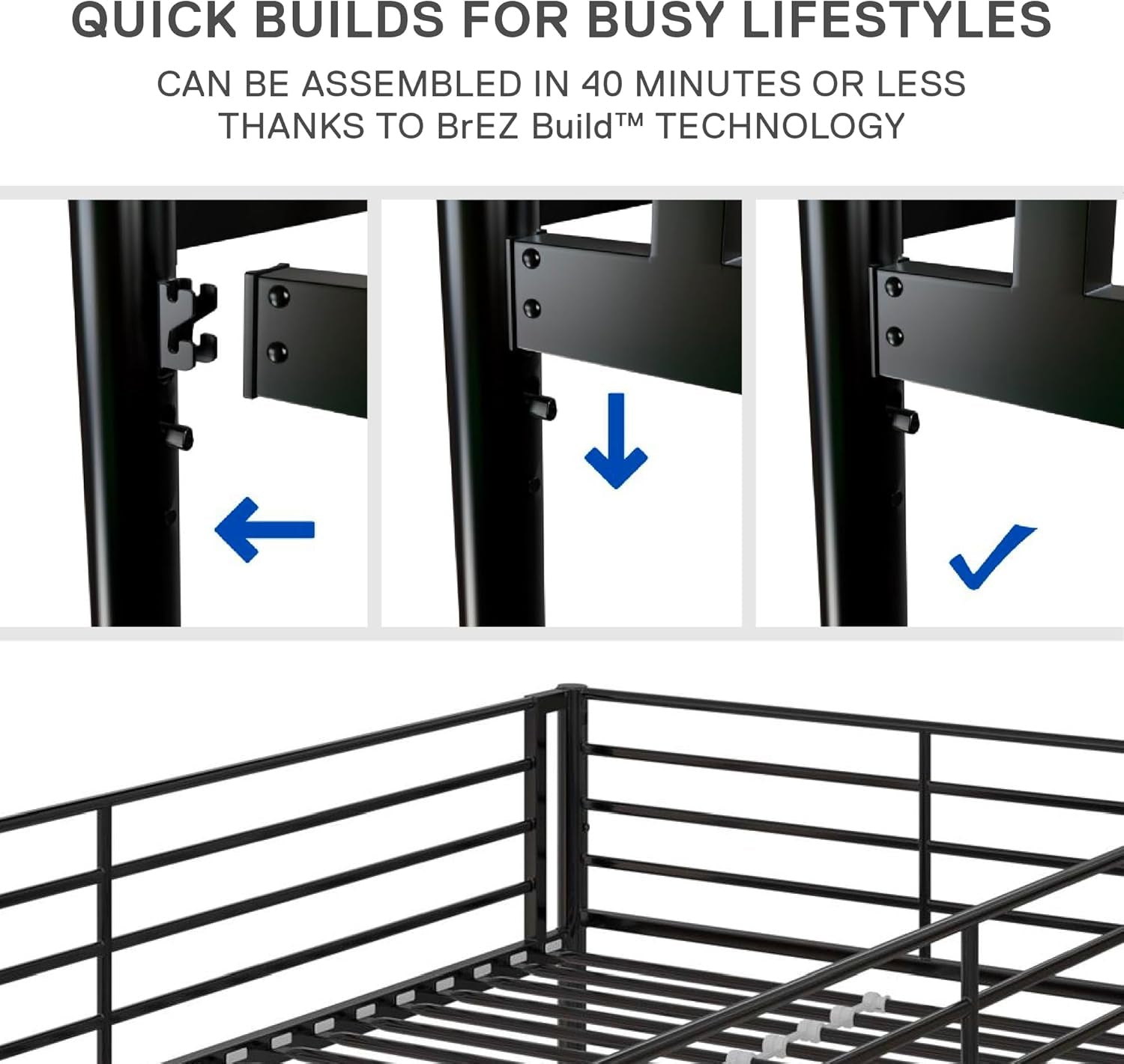 Metal Bunk Bed Twin Over Twin With Ladder And Easy Assembly