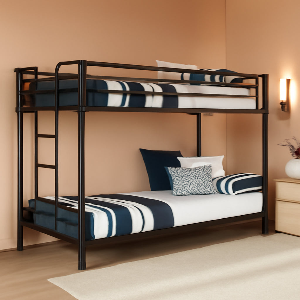 Metal Bunk Bed Twin Over Twin With Ladder And Easy Assembly