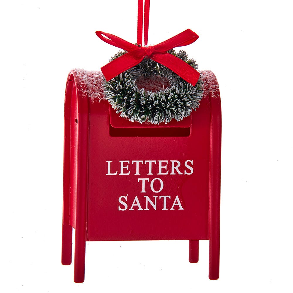 Metal Santa Mailbox Ornament