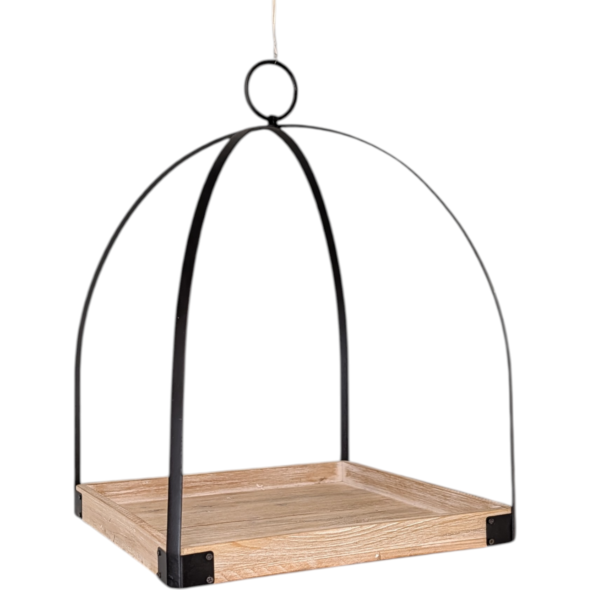 Metal and Mango Wood Lantern Set – Set of Two