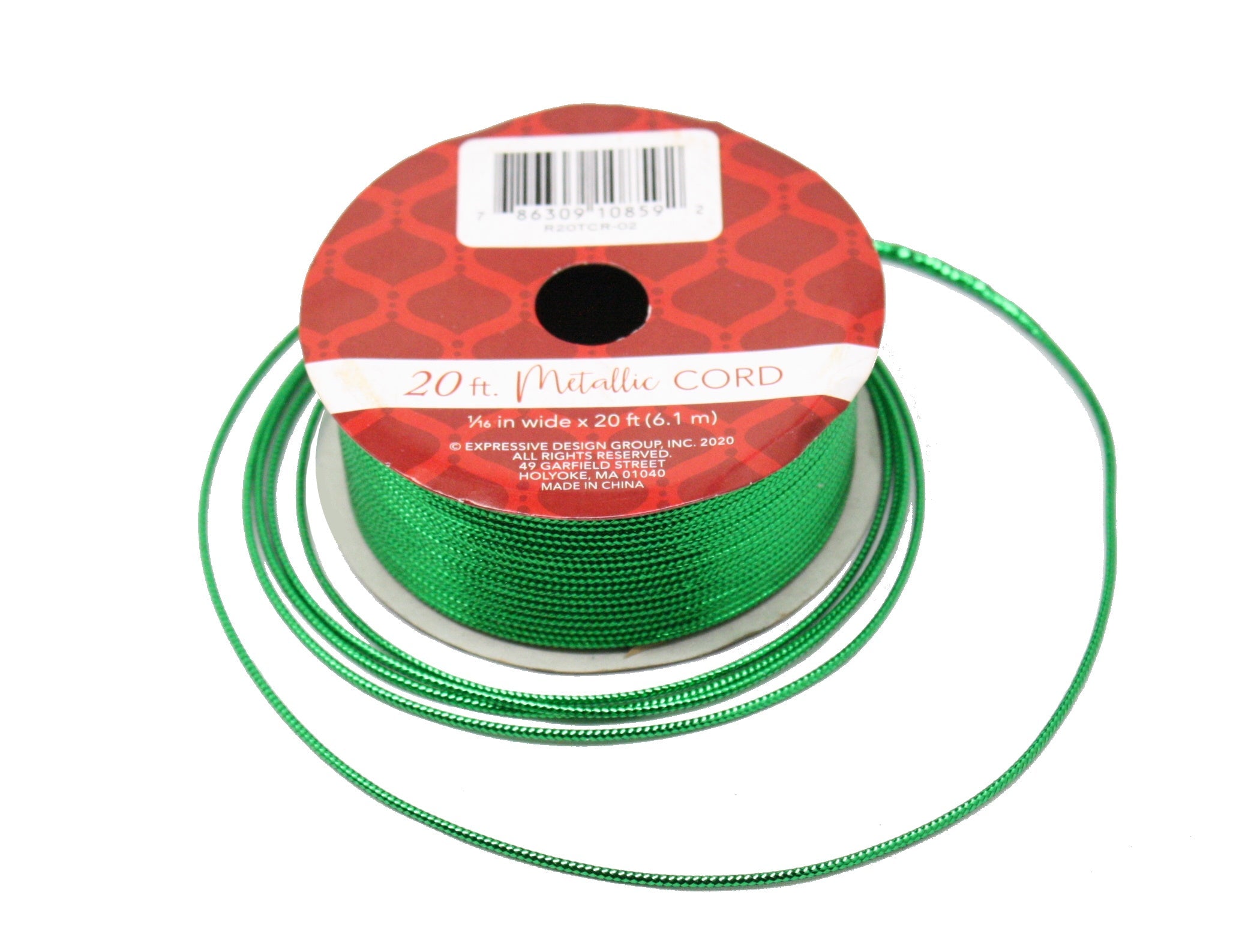 Metallic 20 Foot Wrapping Cord - Green