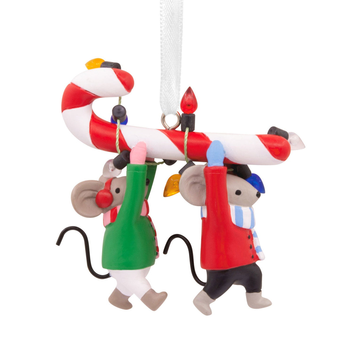 Mice Carrying Candy Cane Hallmark Ornament