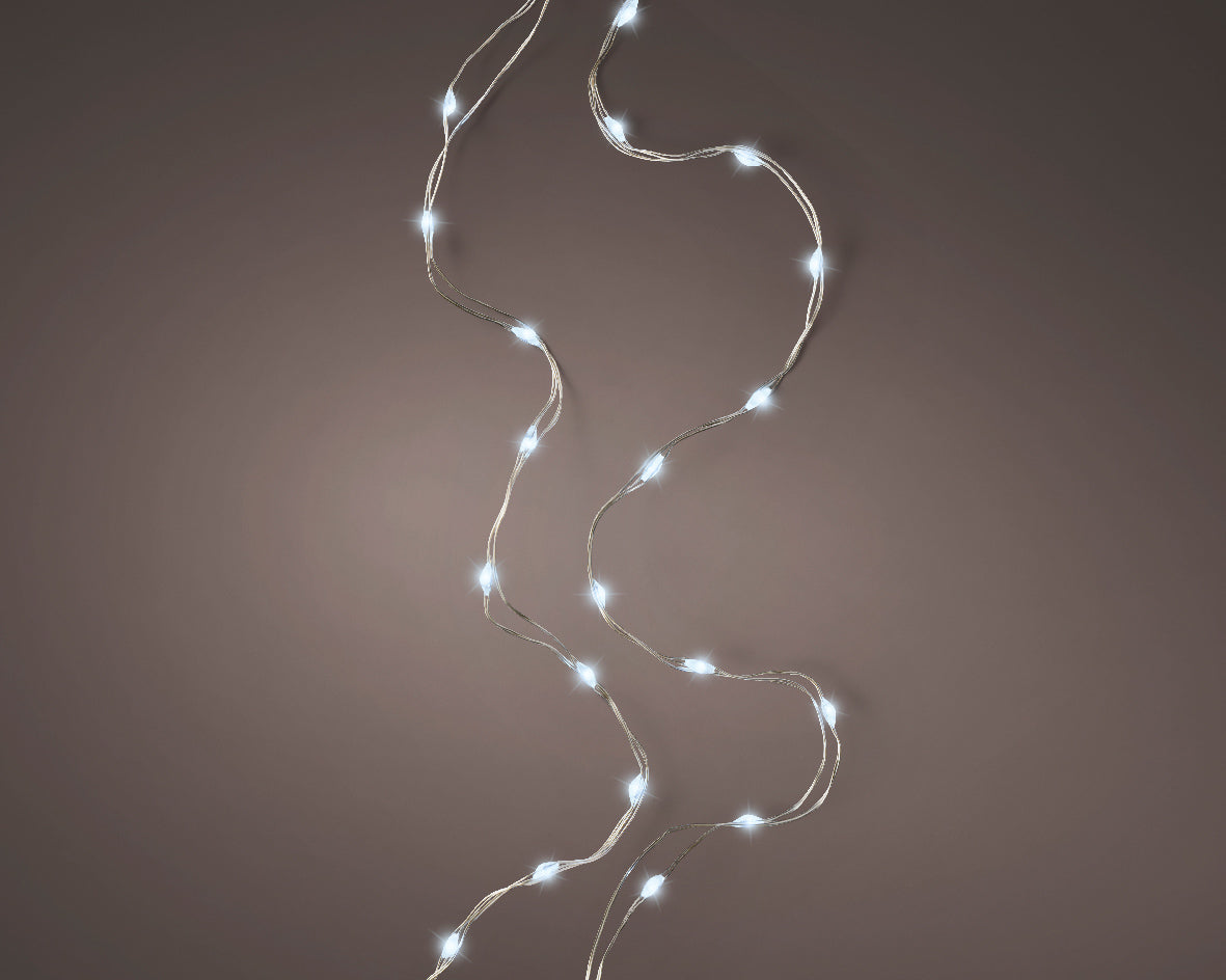 Micro Wire String Lights - 100 LED - Cool White - Silver Wire