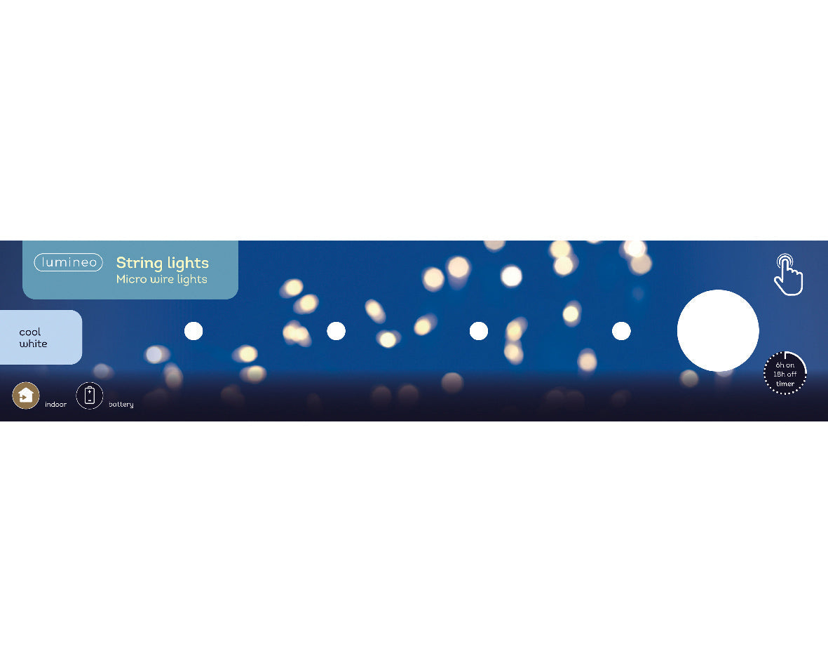 Micro Wire String Lights - 100 LED - Cool White - Silver Wire