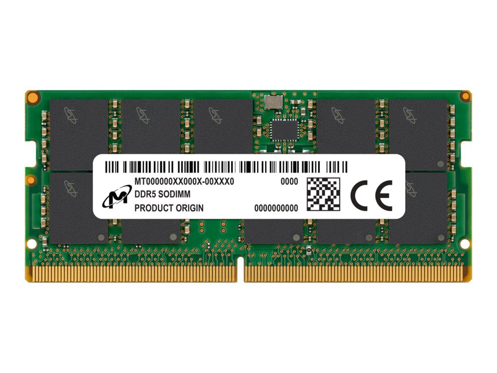 Micron 16GB DDR5 ECC SODIMM 4800MT/s Reliable Laptop Memory
