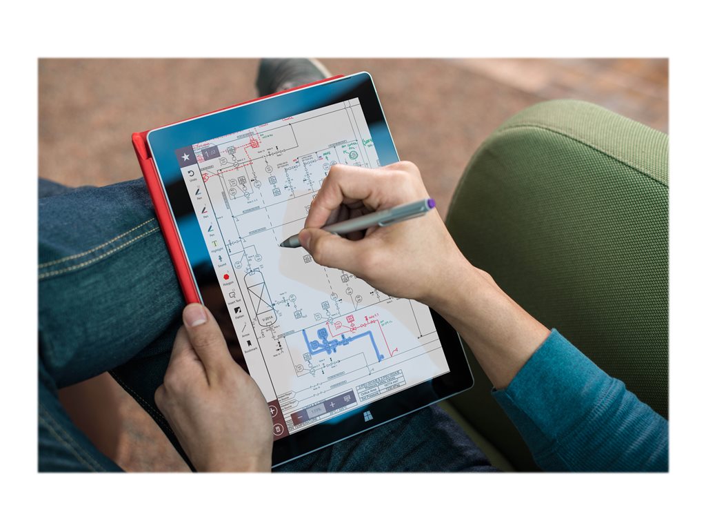 Microsoft Surface Pen - V4 - active stylus - 2 buttons - Bluetooth 4.0 - silver - commercial - for Surface 3, Book, Pro