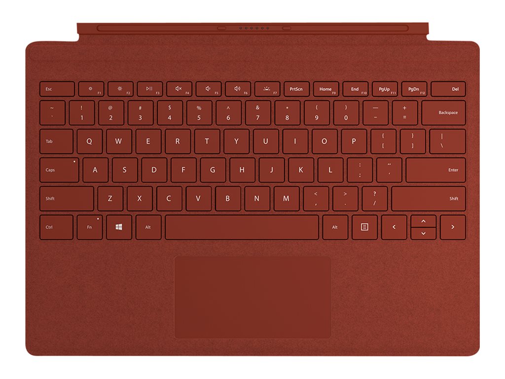 Microsoft Surface Pro Signature Type Cover - Keyboard - with trackpad - backlit - QWERTY - US - poppy red - for Surface