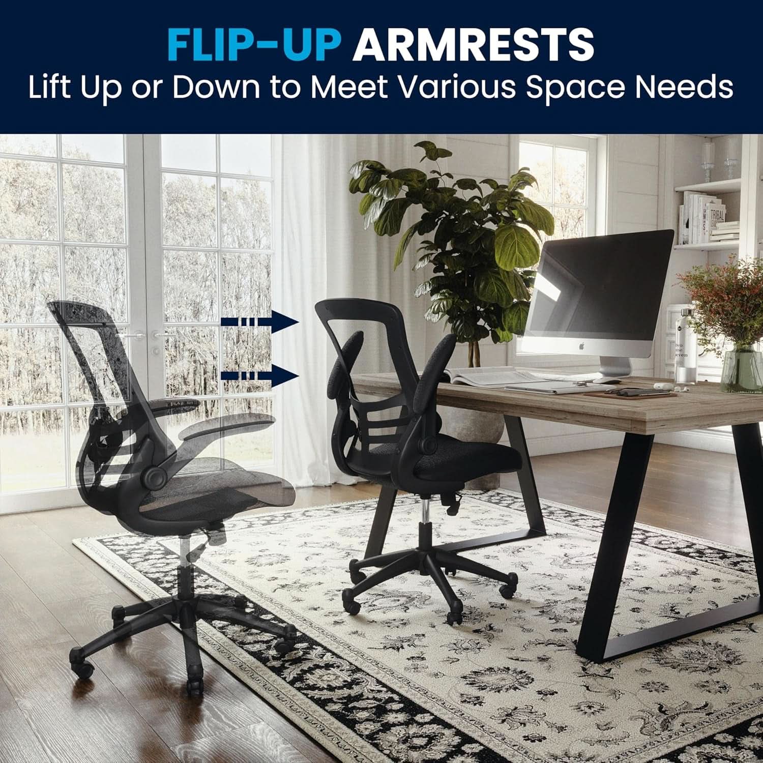 Mid Back Ergonomic Office Chair With Adjustable Height