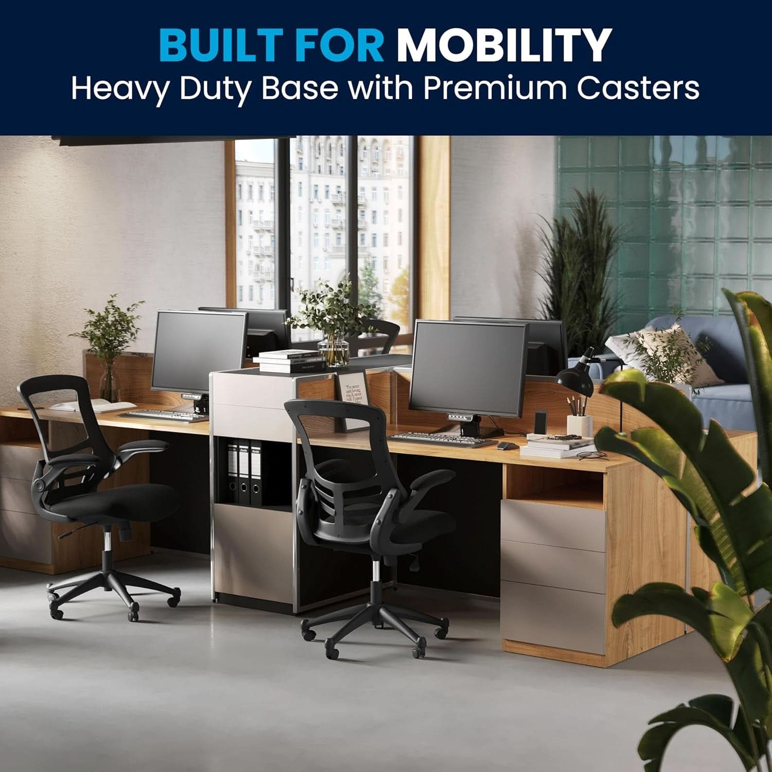 Mid Back Ergonomic Office Chair With Adjustable Height