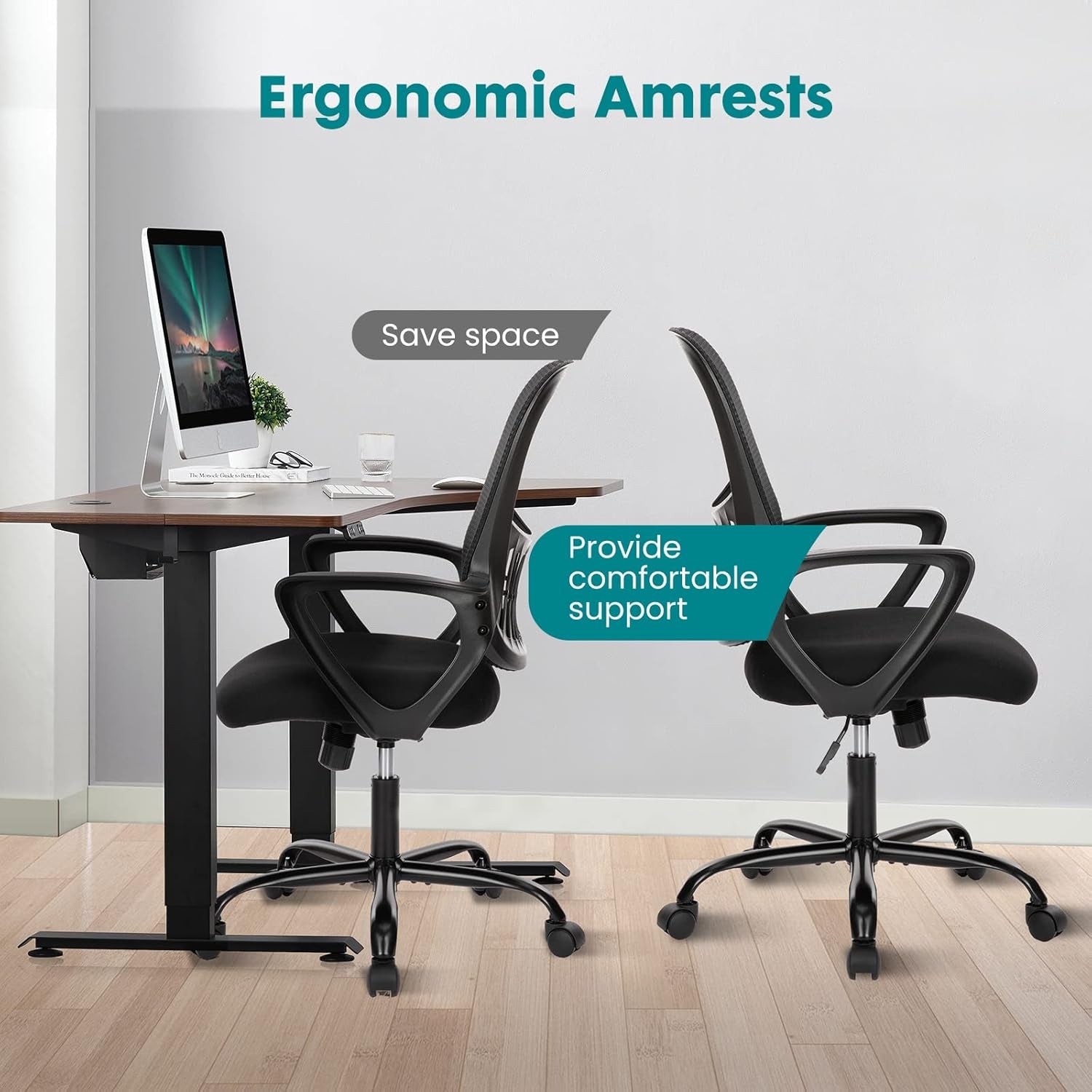 Mid Back Ergonomic Office Chair With Lumbar Support