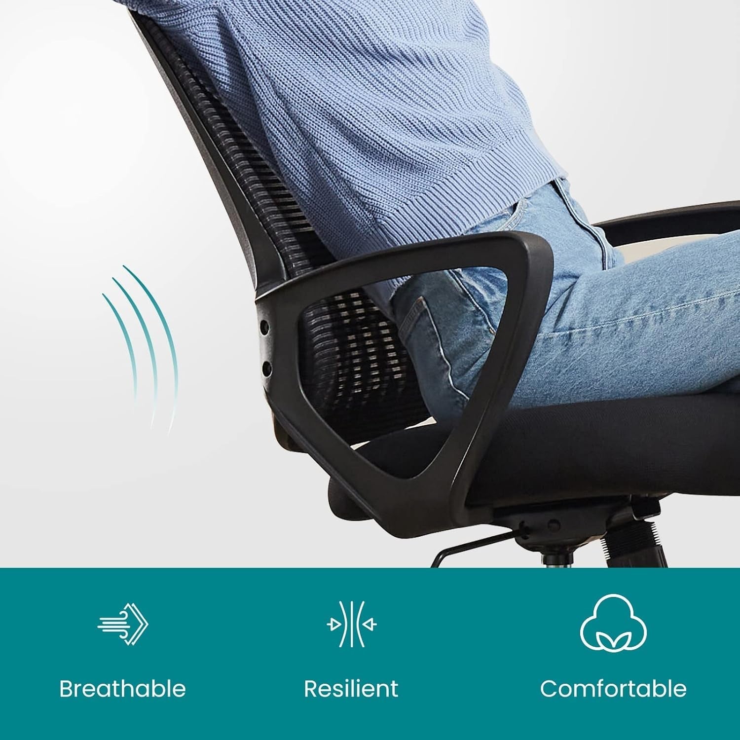 Mid Back Ergonomic Office Chair With Lumbar Support
