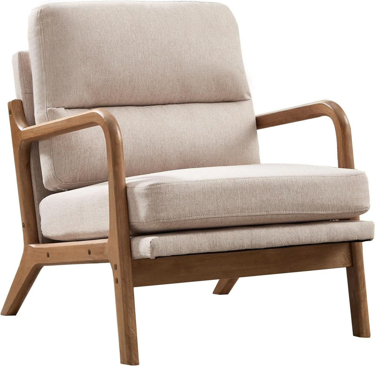 Mid Century Armchair With Premium Velvet Upholstery