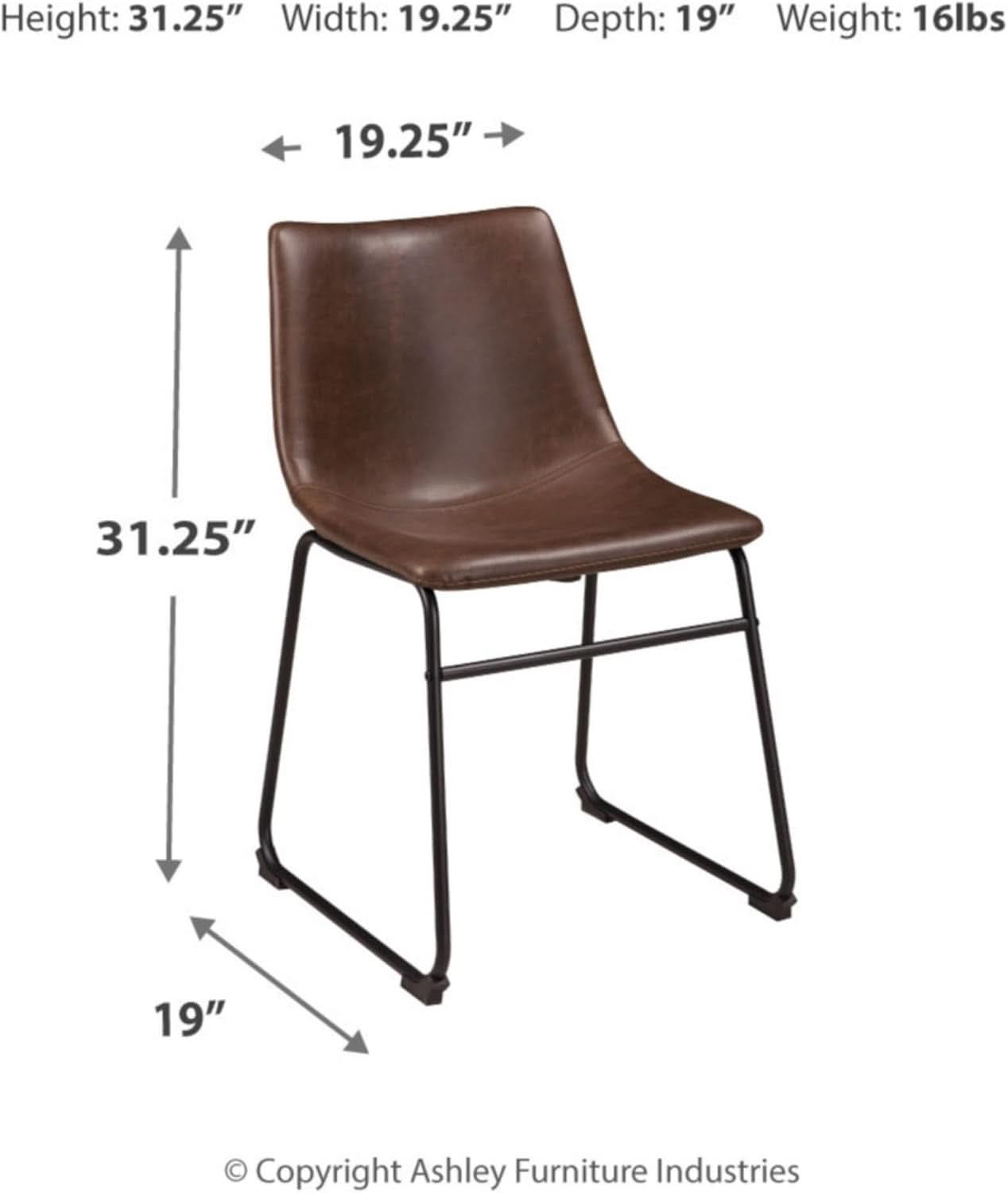 Mid Century Centiar 18.75 Inch Dining Bucket Chairs Set Of 2 Black And Brown