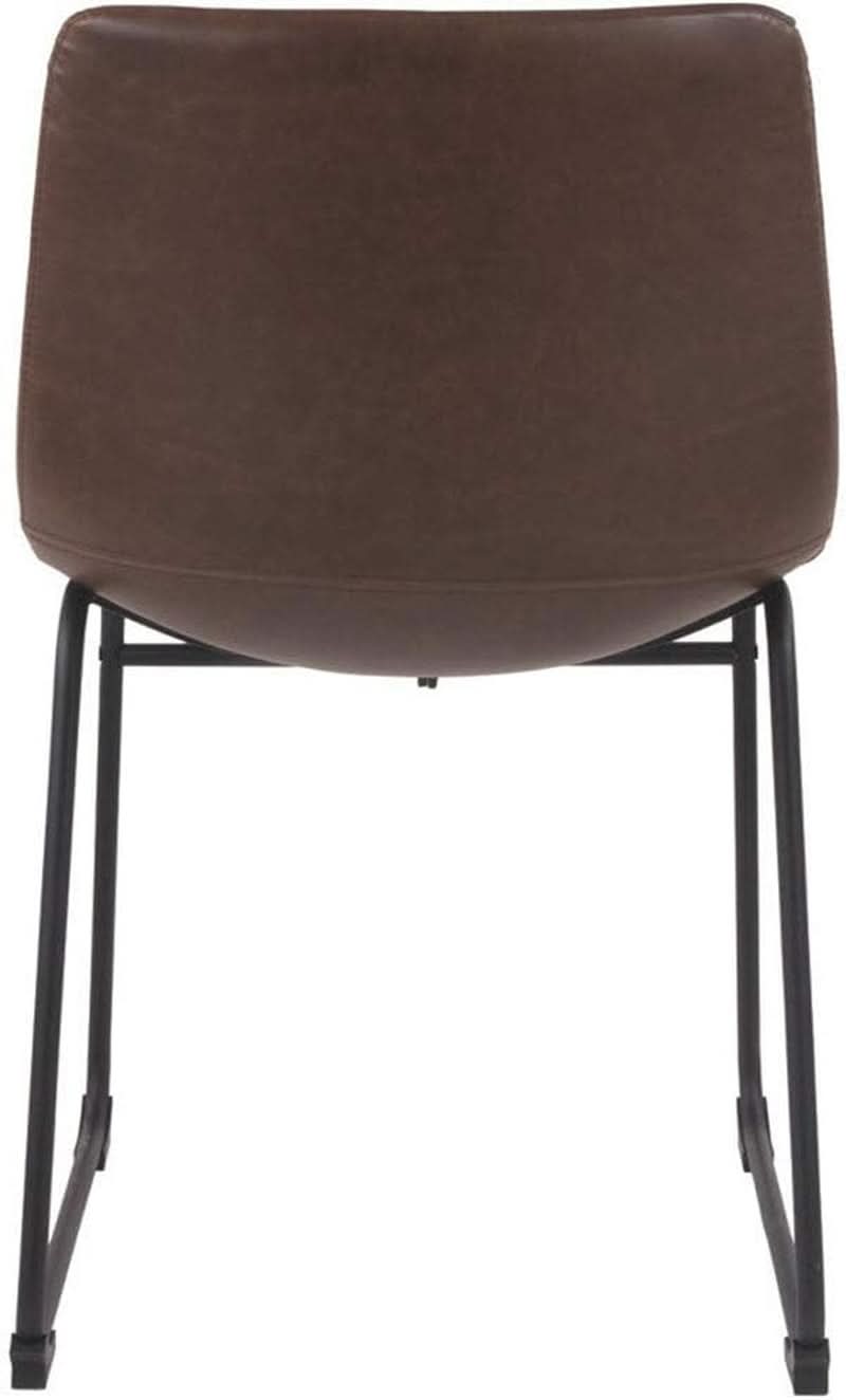 Mid Century Centiar 18.75 Inch Dining Bucket Chairs Set Of 2 Black And Brown