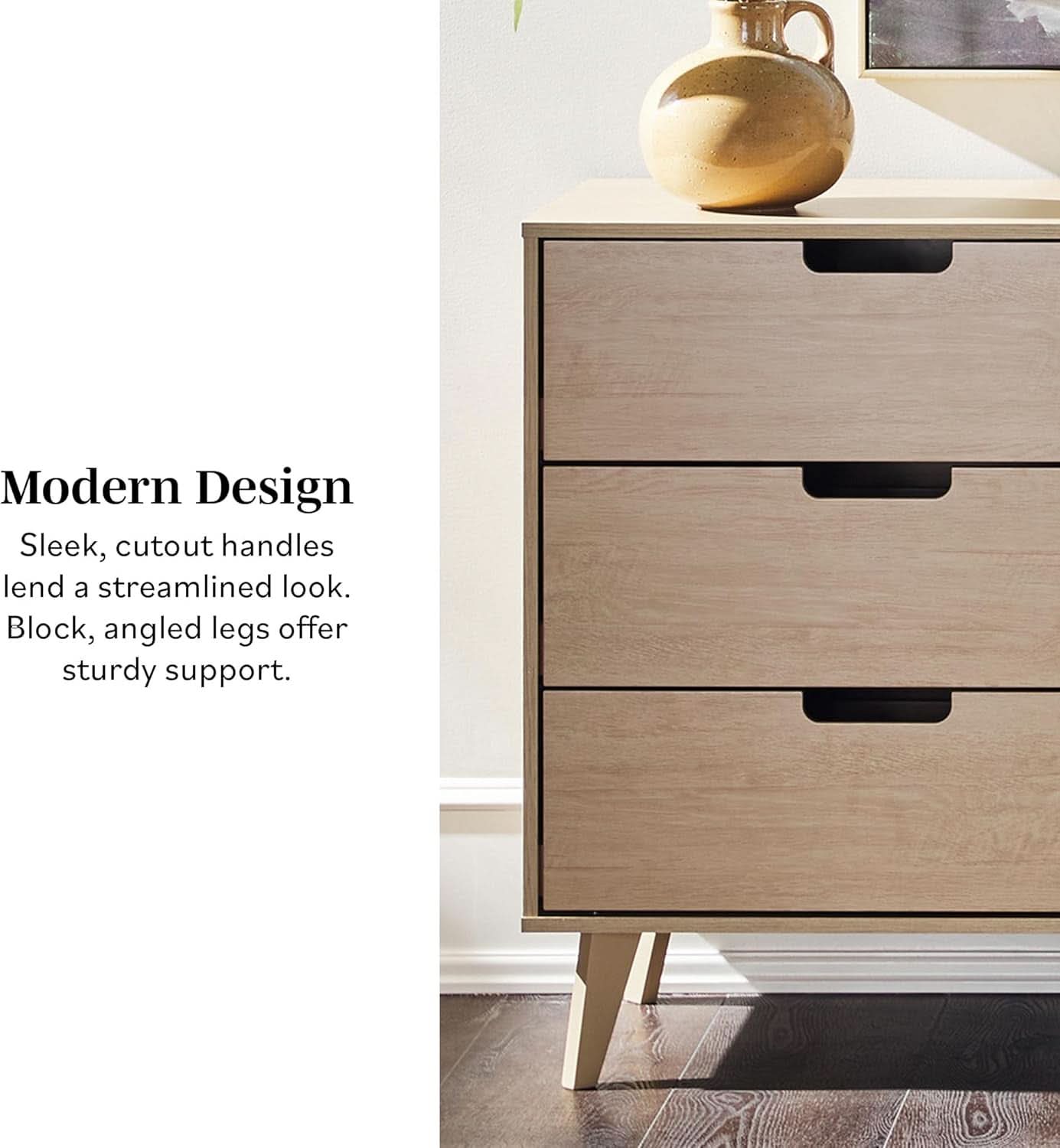 Mid-Century Modern 6-Drawer Dresser, 52 Inch Width