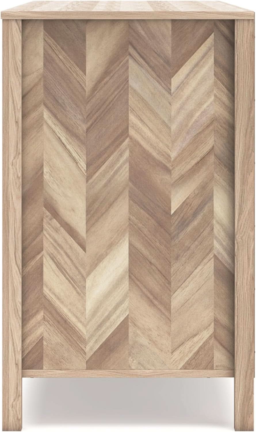 Mid-Century Modern 6 Drawer Dresser With Chevron Pattern