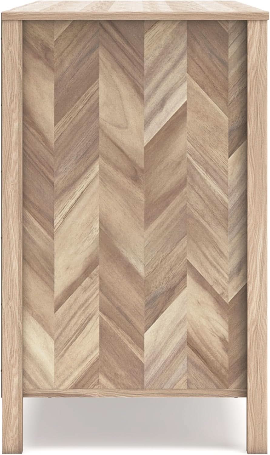 Mid-Century Modern 6 Drawer Dresser With Chevron Pattern