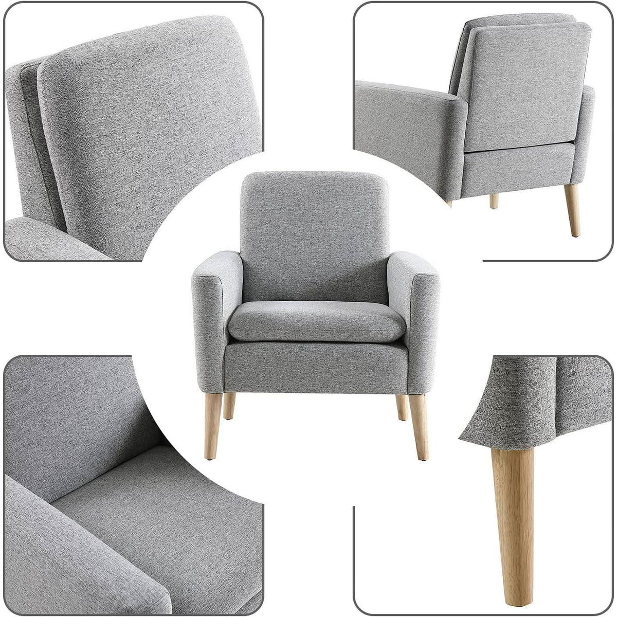 Mid Century Modern Armchair With Padded Seat Cushion