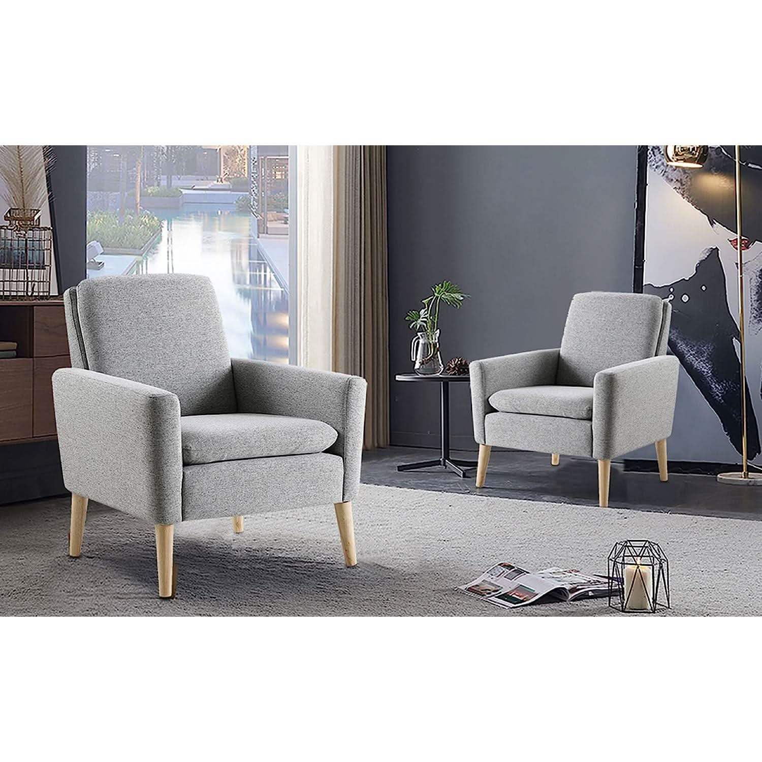 Mid Century Modern Armchair With Padded Seat Cushion