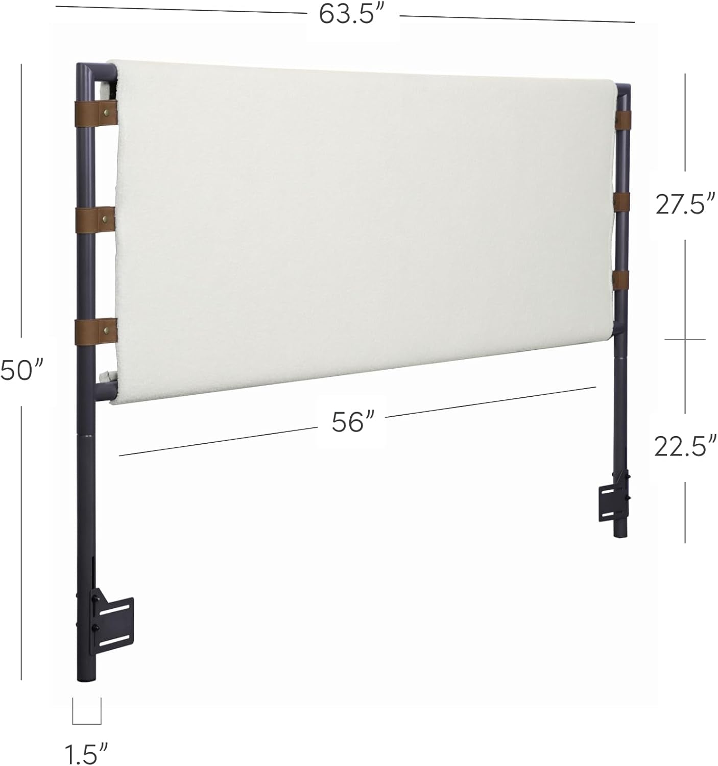 Mid Century Modern Boucle Upholstered Queen Bed Headboard