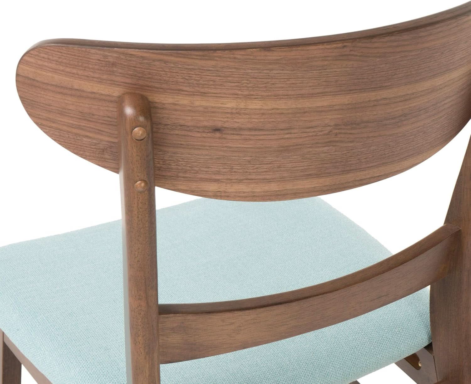 Mid Century Modern Dining Chairs Set Of 4 Mint Upholstery Walnut