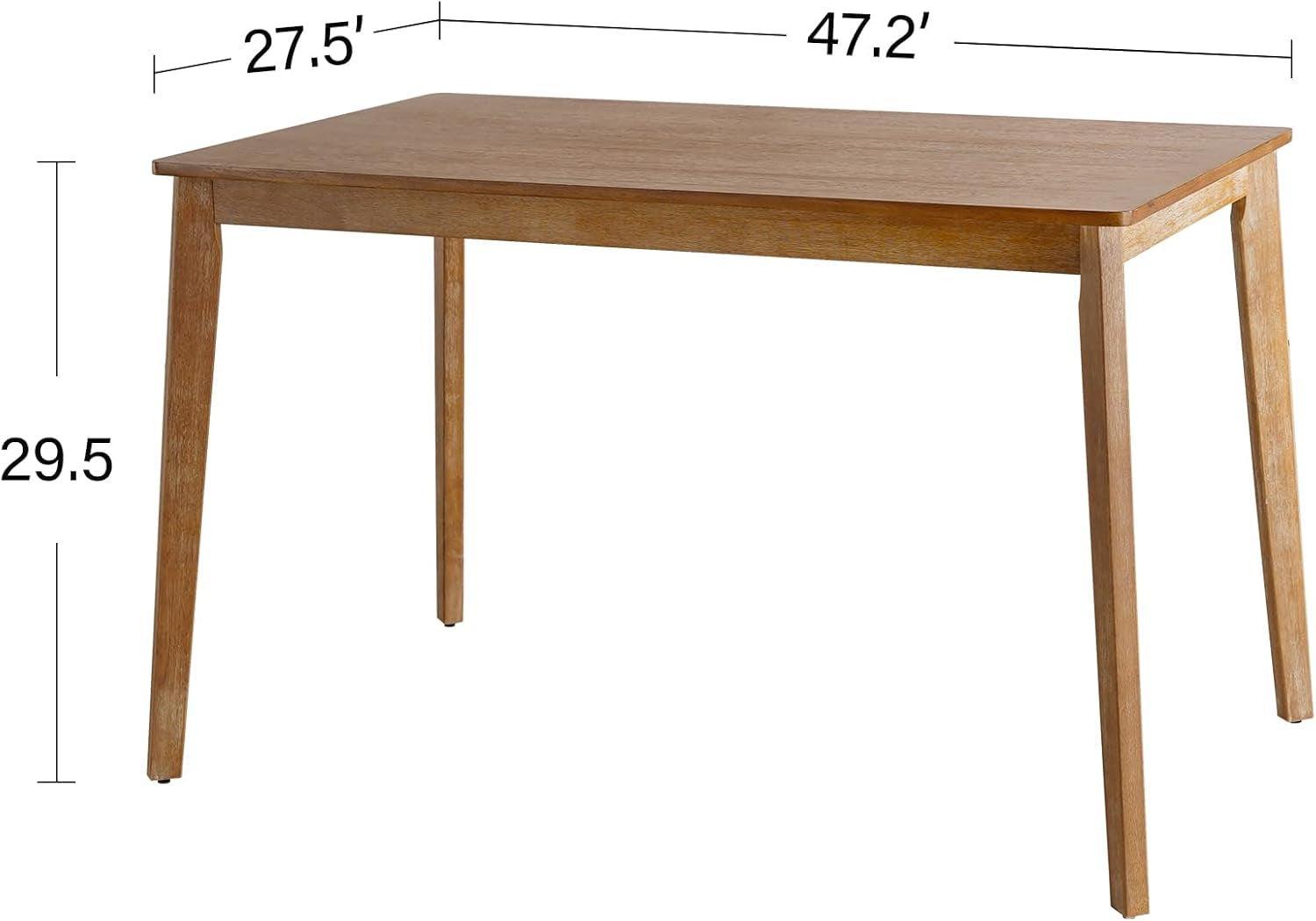 Mid Century Modern Farmhouse Dining Table 47 Inch Wood Legs