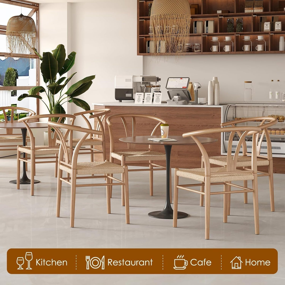 Mid Century Modern Metal Wishbone Dining Chairs Set of 2