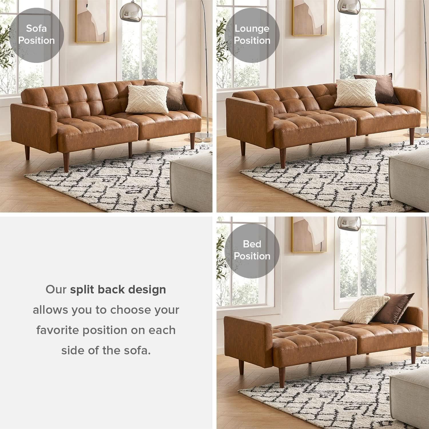 Mid Century Modern Multi Functional Sofa Bed Futon