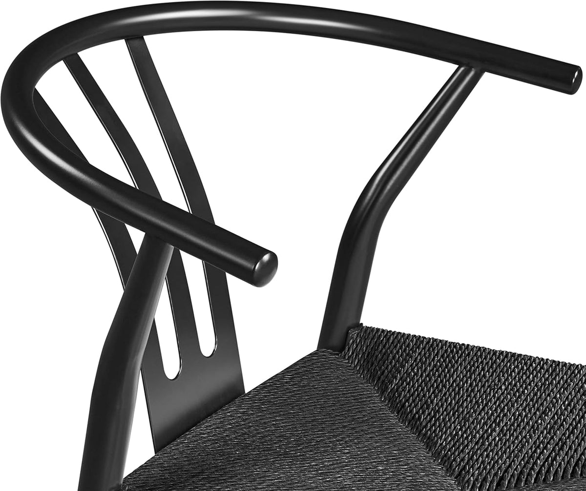 Mid Century Modern Rattan Dining Chair Set Of 2 Black