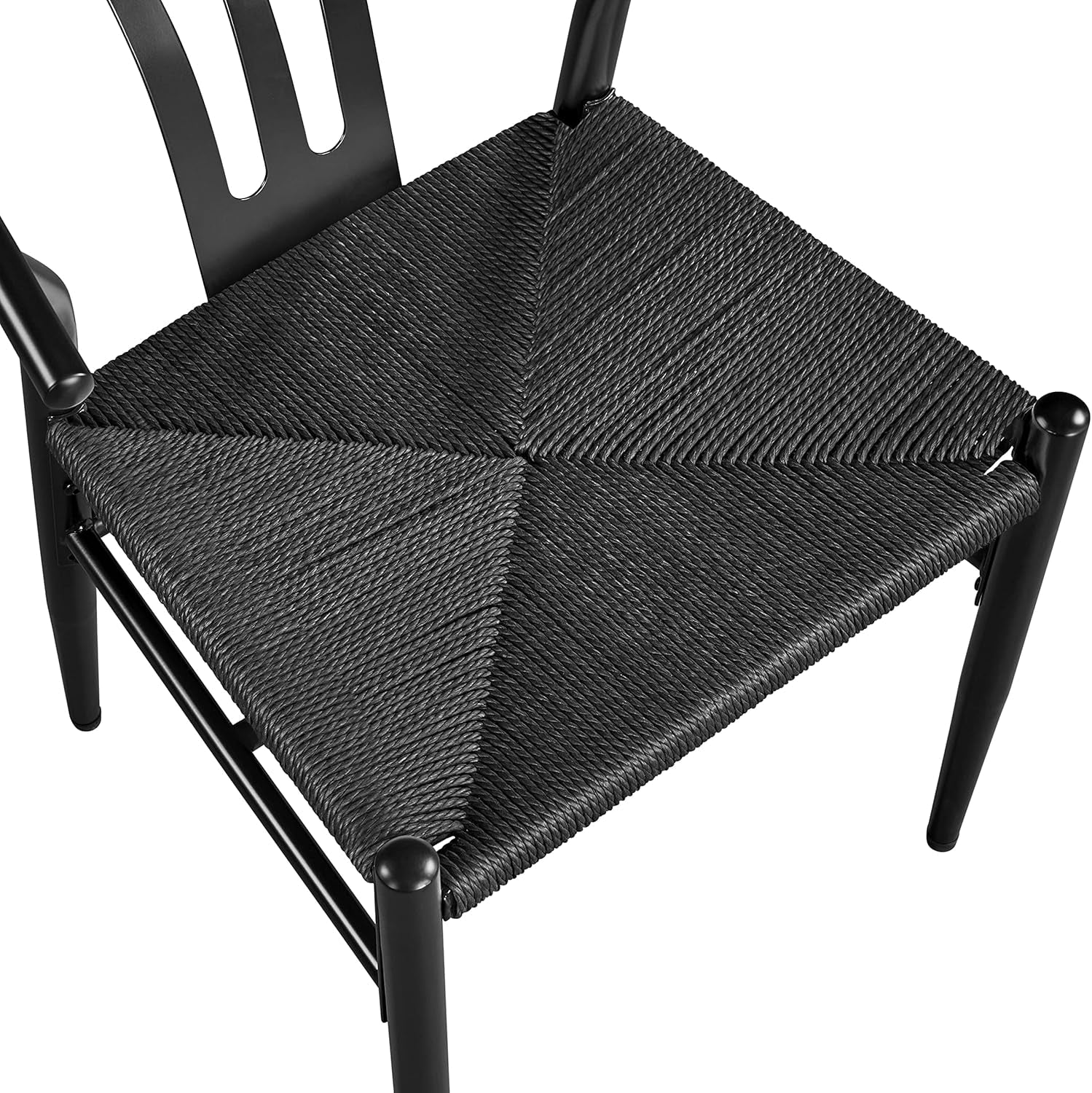 Mid Century Modern Rattan Dining Chair Set Of 2 Black
