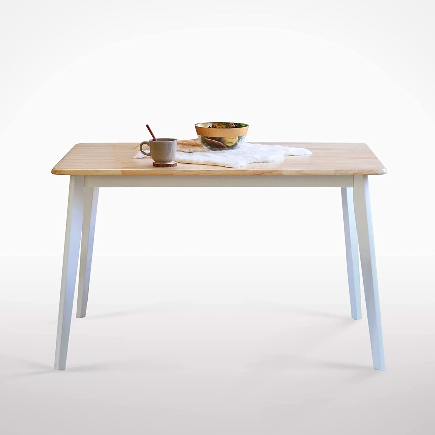 Mid Century Modern Solid Wood Rectangular Dining Table