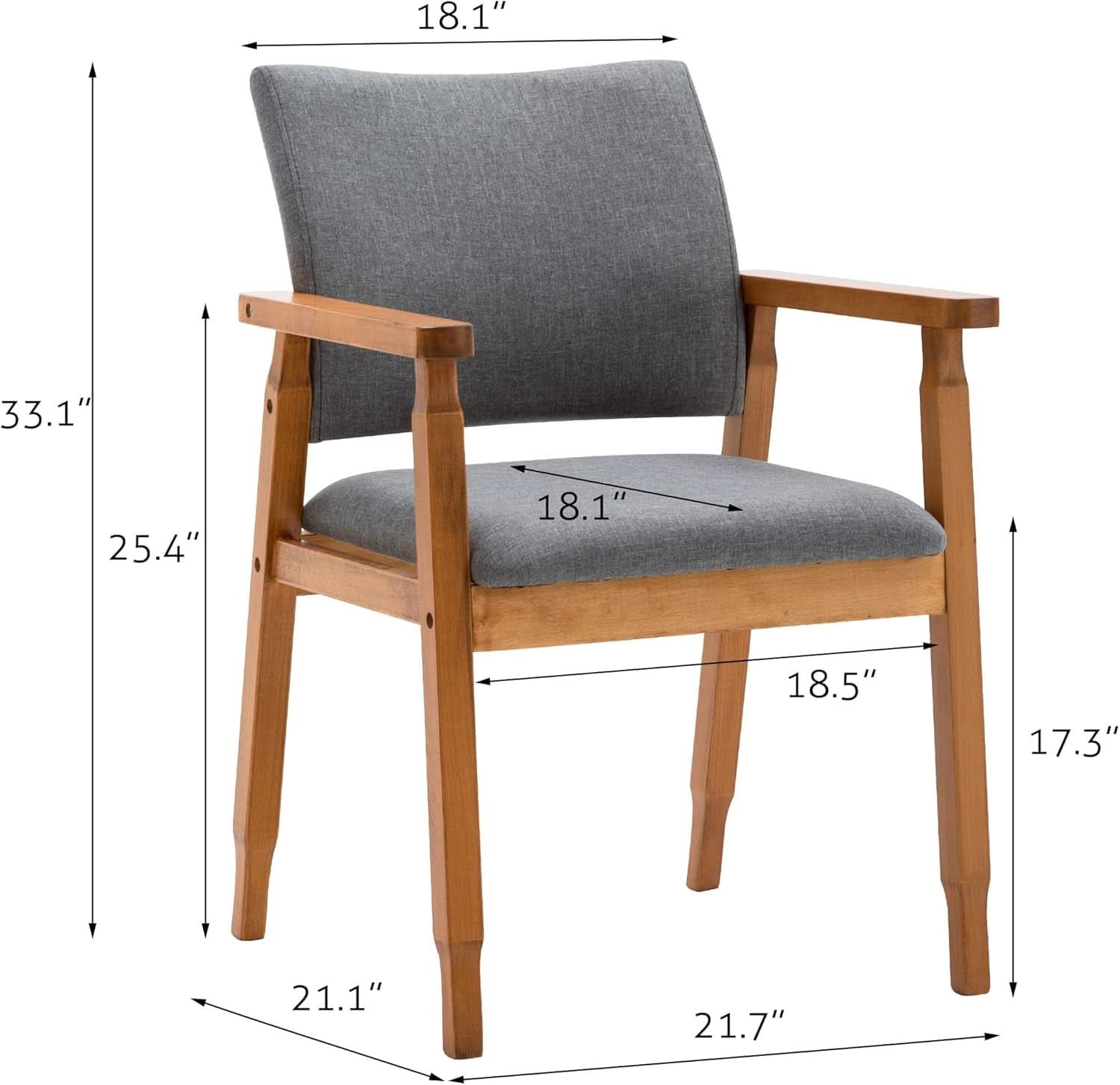 Mid Century Modern Walnut Dining Chairs Set Of 2 Wood Arms