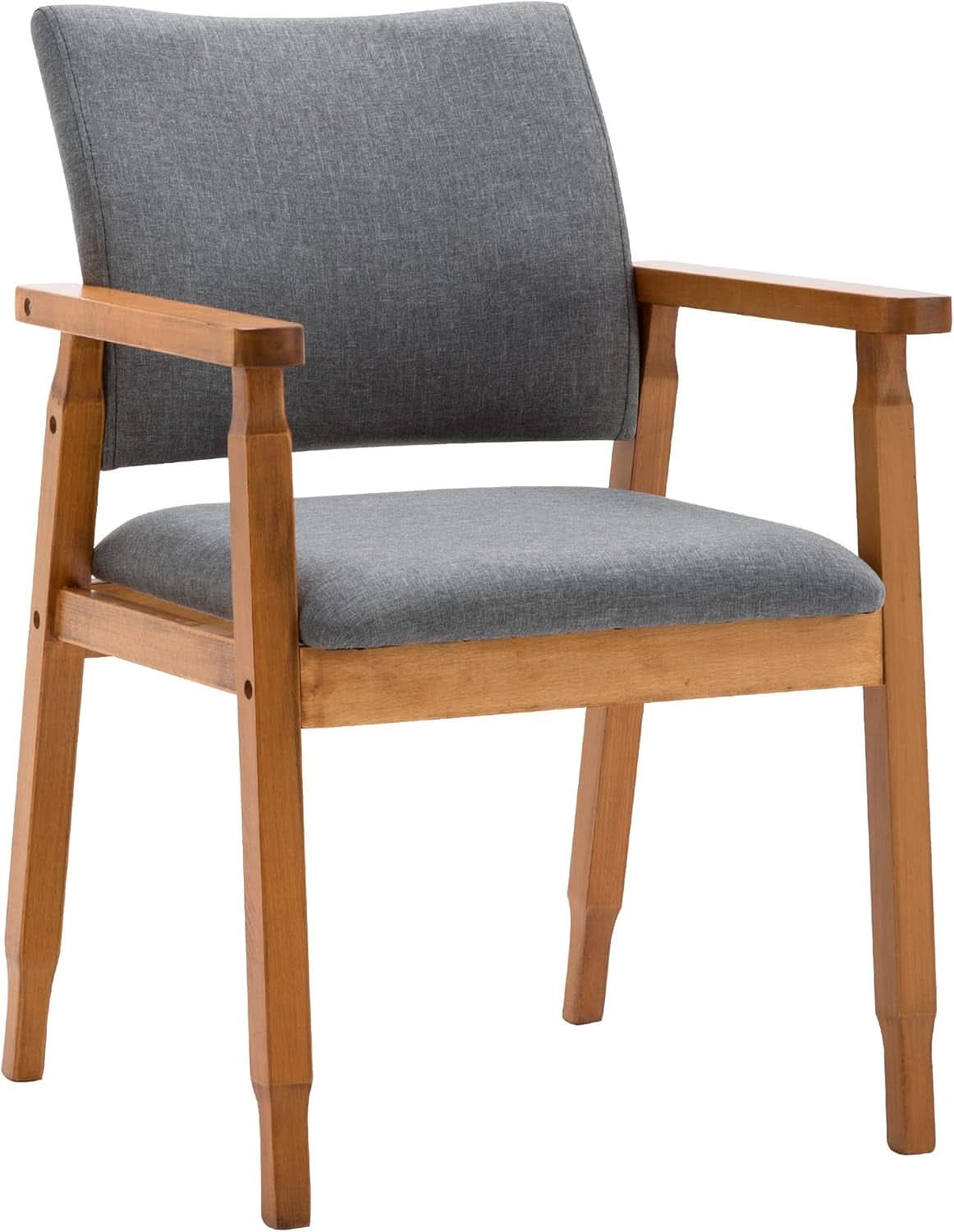 Mid Century Modern Walnut Dining Chairs Set Of 2 Wood Arms